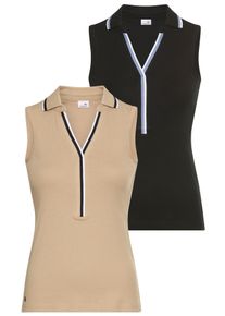 Kangaroos Damen Tanktopschwarz, creme, Basic, Gr. 36, unifarben mit Farbeinsätzen, Rippware, Obermaterial: 100% Baumwolle, Tops, Tape mit