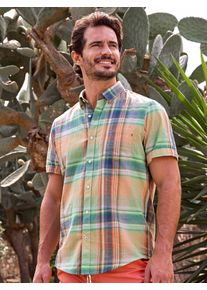 Lerros Herren Kurzarmhemd "Lerros Karohemd in sommerlicher Strukturqualität"pale papaya, Gr. XXL, 100% Baumwolle, Hemden