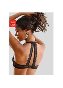 Neckholder-BH Lascana, Damen, Gr. 70, Cup E, schwarz, Spitze, Obermaterial: 91% Polyamid, 9% Elasthan, BHs BH Spitzenw&auml;sche Spitzen-BH B&uuml;gel-BH Neckholder-BH, Dessous mit softem Neckholder und Spitzenr&uuml;cken, sexy Dessous
