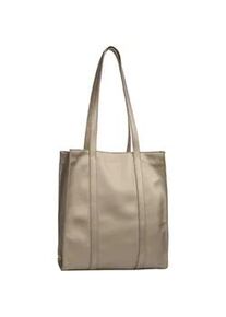 Shopper Gabor "Elfie", Damen, Gr. B/H/T: 30cm x 33cm x 9,5cm, rosa (metallic rose), Polyurethan, clean, gepflegt, unifarben, Taschen Shopper, aus fein genarbtem, glattem Kunstleder und mit einem Logo Rubber Patch