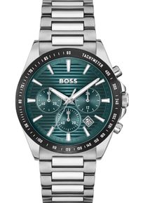 BOSS Herren Chronograph "STRIKE CHRONO"silberfarben, grün, Armbanduhren, Quarzuhr, Armbanduhr, Herrenuhr, Edelstahlarmband, analog, Tag