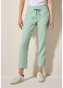 Cecil Damen Stoffhoseice sage grün, casual, Gr. L, unifarben, Stoff, 100% Leinen, Hosen, Elastikbund mit Tunnelzug