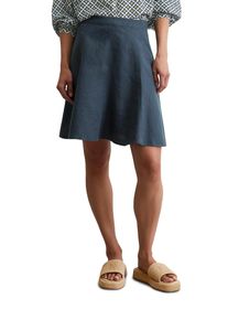 Marc O'Polo MARC O'POLO Damen Webrock "mit seitlichem Reißverschluss"muted blau, casual, Gr. 32, unifarben, Obermaterial: 100% Leinen; Futter: 100% Nicht