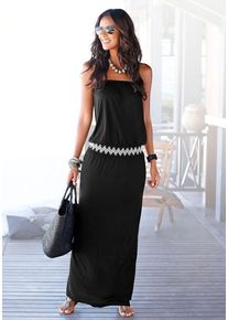 Lascana Maxikleid schwarz Gr. 36 für Damen. Figurumspielend
