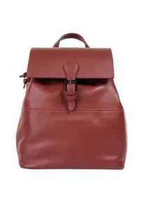 Cityrucksack CLUTY, Damen, Gr. B/H/T: 26cm x 31cm x 14cm, onesize, orange (papaya), Leder, Rindsleder, Rucks&auml;cke Cityrucksack, echt Leder, Made in Italy