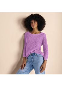 LANDS' END Pullover aus Leinenmix, Damen,  Lila, Baumwolle/Leinen/Baumwoll-Mischung, by Lands' End