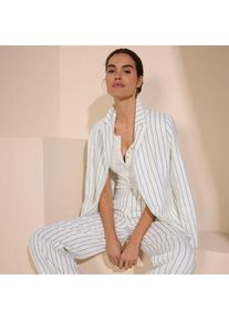 LANDS' END Blazer im Leinenmix, Damen,  Wei&szlig;, Leinen/Viskose, by Lands' End
