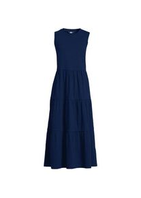 LANDS' END Maxi-Baumwollkleid aus Flammgarn, Damen,  Blau, Baumwolle, by Lands' End
