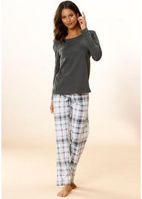 Arizona Pyjama mehrfarbig Gr. 32/34 für Damen. Rundhals und Allover-Druck. Basic. Nachhaltig.
