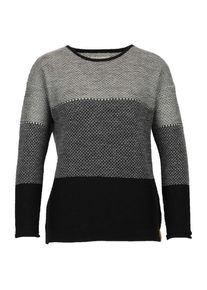 Albmerino Oversize Pulli Espelta Wollpullover Damen (Gr 40/42 |grau/schwarz)
