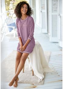 Vivance Dreams Nachthemd violett Gr. 32/34 für Damen. Rundhals und Print, Druck. Bequem. Nachhaltig.