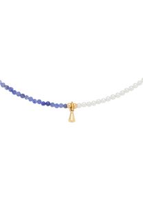 CIAO! BY LEONARDO Damen Kette mit Anhänger "Halskette Babelli CIAO, 024470", Edelstahl-Perlen, L: 47cm B: 2mmgelbgoldfarben, mint, champagner, kristallweiß, blau,