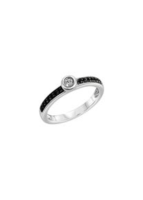 Celesta Silber Ring 925 Silber rhodiniert mit Zirkonia weiß und schwarz