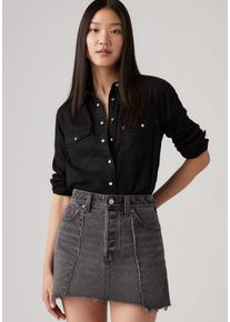 Levi's LEVI'S Damen Jeansbluse "ESSENTIAL WESTERN"schwarz ages, Basic, Gr. XS, Denim/Jeans, Obermaterial: 67% Lyocell, 17% Modal, 16% Baumwolle, Blusen, mit