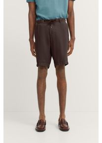 Bugatti Herren Bermudas80, braun, casual, Gr. 46, unifarben, 55% Leinen, 45% Baumwolle, Hosen, aus Leinen-Baumwollmix