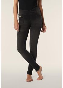 Freddy Damen Skinny-fit-Jeans "NOW YOGA SKINNY"schwarz with schwarz seams, casual, Gr. L, Denim/Jeans, Obermaterial: 84% Baumwolle, 16% Elasthan,