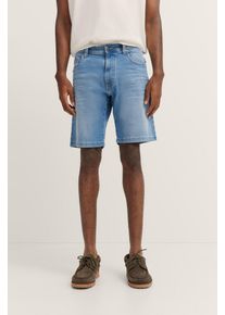 Bugatti Herren Bermudas335, blau, casual, Gr. 48, unifarben, 87% Baumwolle, 11% Polyester, 2% Elasthan, Hosen, im Used-Wash-Design