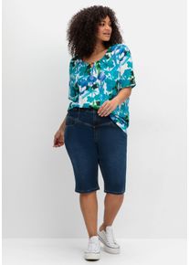 Große Größen Schmale Jeans-Bermudas im Curvy-Schnitt ANNE Gr. 58 blau von sheego für Damen