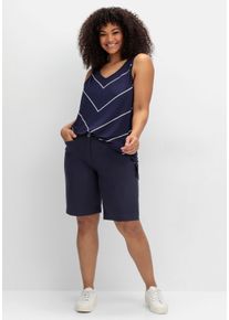 Große Größen Weite Bermudas in Chino-Optik Gr. 54 blau von sheego für Damen