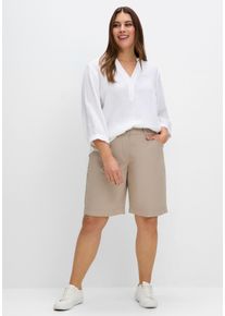 Große Größen Weite Bermudas in Chino-Optik Gr. 50 braun von sheego für Damen