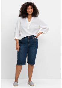 Große Größen Jeans-Bermudas im Curvy-Schnitt MANUELA Gr. 52 blau von sheego für Damen