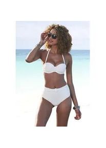 B&uuml;gel-Bandeau-Bikini-Top Sunseeker "Loretta", Damen, Gr. 38, Cup A, wei&szlig;, Microfaser, Polyamid, Strukturmuster, strukturiert, unifarben, Bikini-Oberteile, mit Strukturmuster