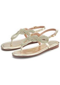 Lascana Zehentrenner goldfarben Gr. 35 für Damen