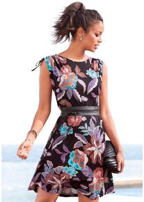 Vivance Jerseykleid mehrfarbig Gr. 34 für Damen. Rundhals und Allover-Druck. Figurumspielend. Nachhaltig.