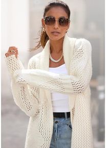 Lascana Cardigan beige Gr. 32/34 für Damen. Figurumspielend