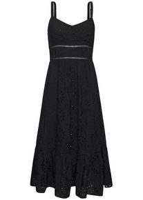 Lascana Midikleid schwarz Gr. 34 für Damen. Mit V-Ausschnitt. Figurumspielend. Nachhaltig.