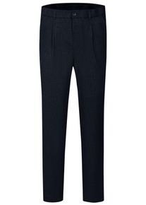 Bugatti Herren Bundfaltenhose390, marine, casual, Gr. 31, unifarben, 67% Polyester, 29% Viskose, 4% Elasthan, Hosen, mit Stretchfunktion