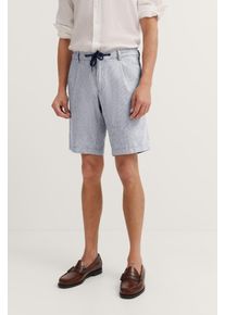 Bugatti Herren Bermudas360, blau, casual, Gr. 52, unifarben, 56% Baumwolle, 43% Leinen, 1% Elasthan, Hosen, mit Stretchfunktion