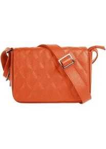 Henkeltasche CLUTY, Damen, Gr. B/H/T: 20cm x 13cm x 5cm onesize, orange, Leder, Taschen, echt Leder, Made in Italy