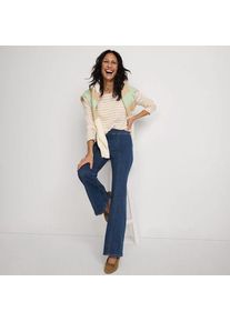 LANDS' END Travel-Schlagjeans High Waist, Damen,  Blau, Elasthan/Baumwoll-Mischung/Viskose-Mischung, by Lands' End