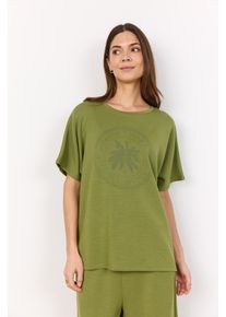soyaconcept Damen T-Shirt "SC-BANU 230"calliste grün, modisch, Gr. L, bedruckt, Single Jersey, Obermaterial: 48% Modal, 48% Polyester, 4% Elasthan,
