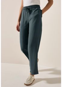 Cecil Damen Stoffhose "Style Neele"slate khaki, casual, Gr. XL, unifarben, Web, Obermaterial: 88% Viskose, 12% Nylon, Hosen, mit elastischem Bund mit