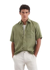 Marc O'Polo MARC O'POLO Herren Kurzarmhemd "aus reinem Leinen"oak ash, casual, Gr. XL, unifarben, Obermaterial: 100% Leinen, Hemden