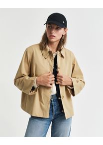 Gant Damen Kurzmantel "SHORT COTTON CAR COAT"oak beige, casual, Gr. XXL, Web, Obermaterial: 100% Polyester, Mäntel, mit leichter A-Linien Silhouette