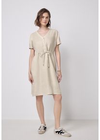 Damen Sommerkleidmoonstone sand, casual, Gr. 36, STREET ONE STUDIO, unifarben, Stoff, 100% Leinen, Kleider, mit Tunnelzug an der Taille
