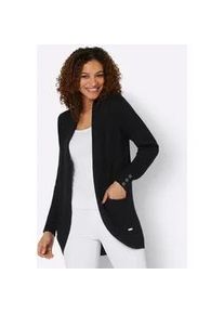 Strickjacke Casual Looks, Damen, Gr. 50, schwarz, 50% Baumwolle, 50% Polyacryl, unifarben, Strickjacken Strickjacke