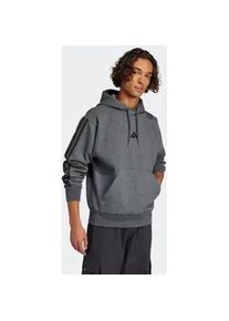 Kapuzensweatshirt Adidas SPORTSWEAR ""M 3S FL HD"", Herren, Gr. XXL, grau (dunkelgrau heather, schwarz), Obermaterial: 55% Baumwolle, 36% Polyester, 9% Viskose, sportlich, Sweatshirts