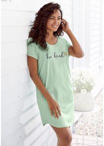 Vivance Dreams Nachthemd mehrfarbig Gr. 32/34 für Damen. Rundhals und Druck. Bequem. Nachhaltig.