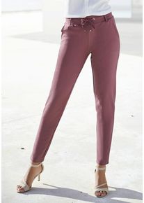 Lascana Jogger Pants pink Gr. 32 für Damen. Mit Bindeband. Basic Schmal