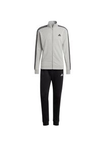 Adidas Basic 3-Streifen French Terry Trainingsanzug Herren - grau - Gr. S - Baumwolle/Polyester