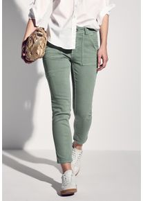 Street One Damen Cargojeansolive washed, casual, Gr. 31, unifarben, Denim/Jeans, Obermaterial: 81% Baumwolle, 17% Polyester, 2% Elasthan, Jeans, mit
