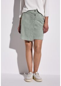 Street One Damen Minirockdusty milky grün, casual, Gr. 44, unifarben, Web, 98% Baumwolle, 2% Elasthan, Röcke, aus Baumwolle mit Stretchanteil