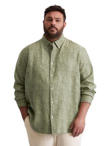 Marc O'Polo MARC O'POLO Herren Langarmhemd "aus reinem Leinen"multi, ummer sage, casual, Gr. XXXL, bedruckt, Obermaterial: 100% Leinen, Hemden