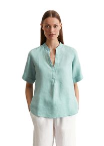 Marc O'Polo MARC O'POLO Damen Kurzarmbluse "aus leichter Qualität"pure teal, elegant, Gr. 44, unifarben, Obermaterial: 100% Leinen, Blusen