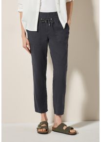 Cecil Damen Stoffhosevolcanic grau, casual, Gr. M, unifarben, Stoff, 100% Leinen, Hosen, Elastikbund mit Tunnelzug