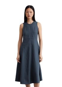Marc O'Polo MARC O'POLO Damen Midikleid "in A-Linie geschnitten"muted blau, Gr. 38, unifarben, Obermaterial: 100% Leinen; Futter: 100% Baumwolle, Kleider